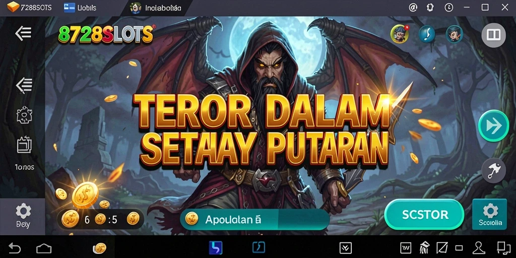 Tampilan seram dalam gameplay 8728SLOTS yang mengundang ketegangan.