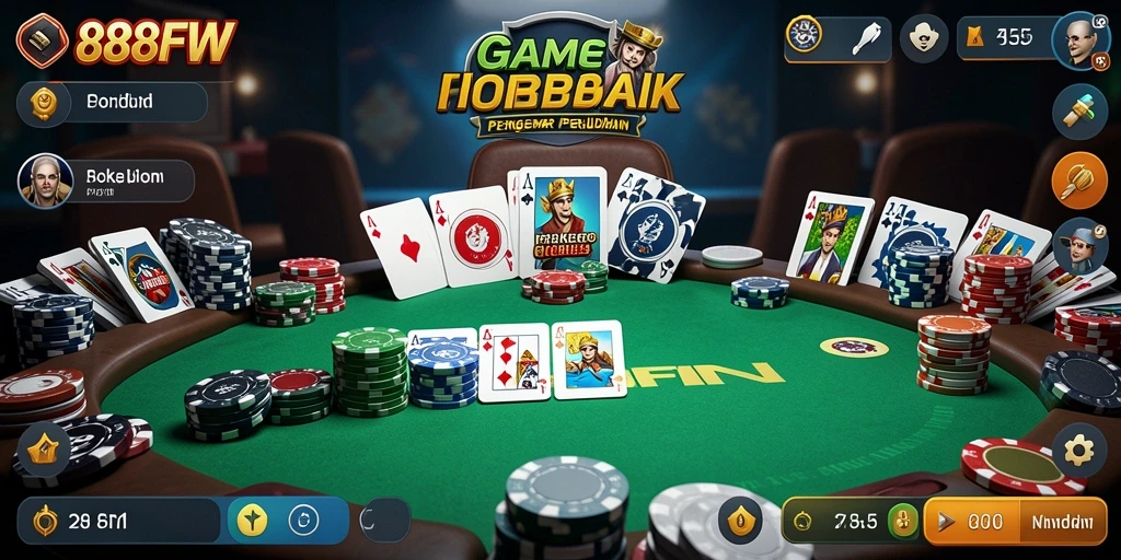 Screenshot gameplay Poker di 888FW dengan antarmuka menarik.