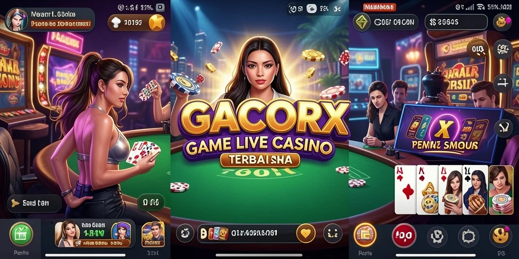 Tampilan gameplay menarik dengan dealer live di GACORX.
