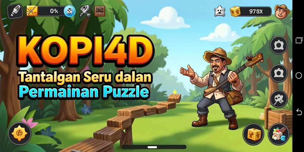 Tampilan gameplay menawan saat menyelesaikan teka-teki di KOPI4D.