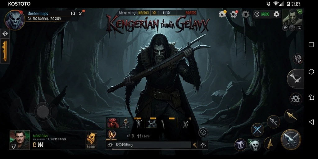 Tampilan gameplay KOSTOTO yang penuh ketegangan dan kengerian.
