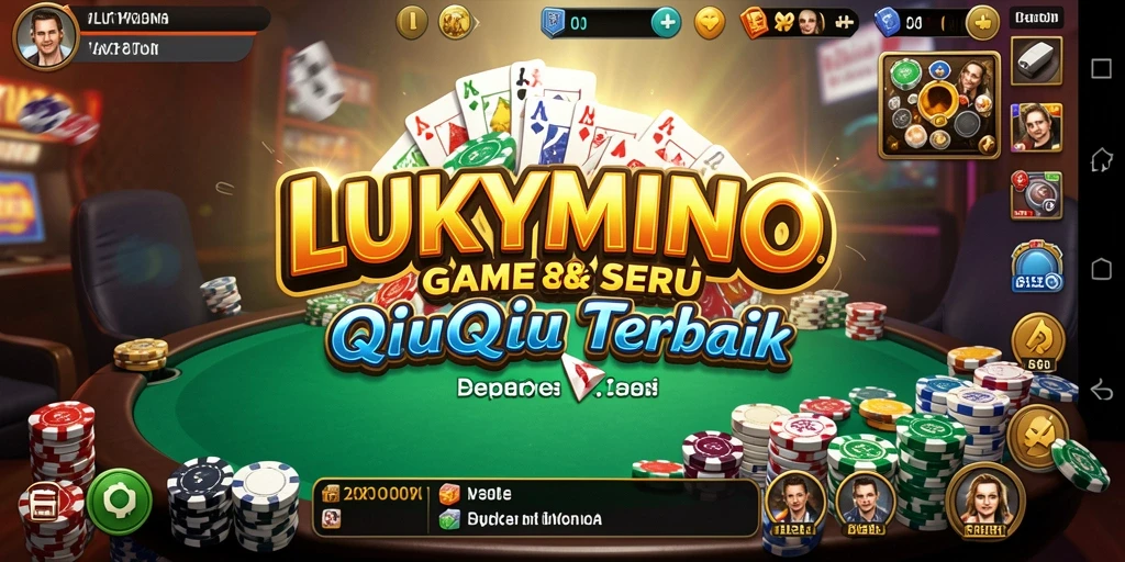 Screenshot LUKYMINO menampilkan aksi seru dalam permainan QiuQiu.