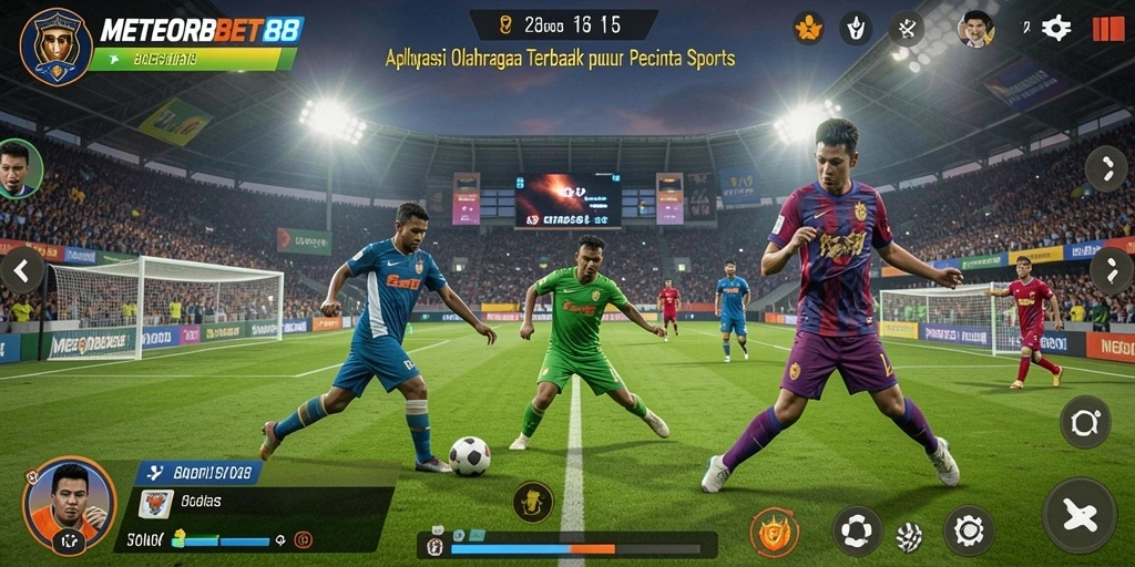 Screenshot METEORBET88 menampilkan gameplay dan informasi olahraga.