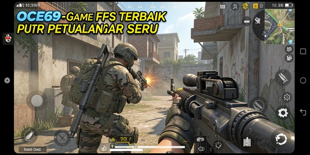 Screenshot gameplay OCE69 menunjukkan aksi tembak-menembak yang menegangkan.