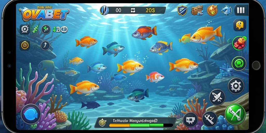 Gameplay seru OVABET yang menampilkan aksi Tembak Ikan.