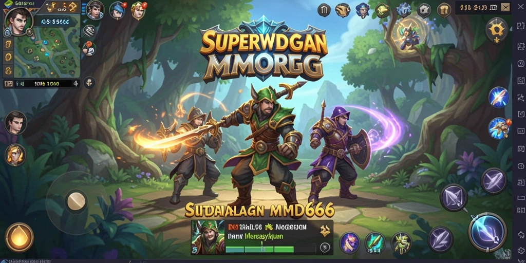 Screenshot gameplay SUPERWD666 menunjukkan aksi seru dalam dunia MMORPG.