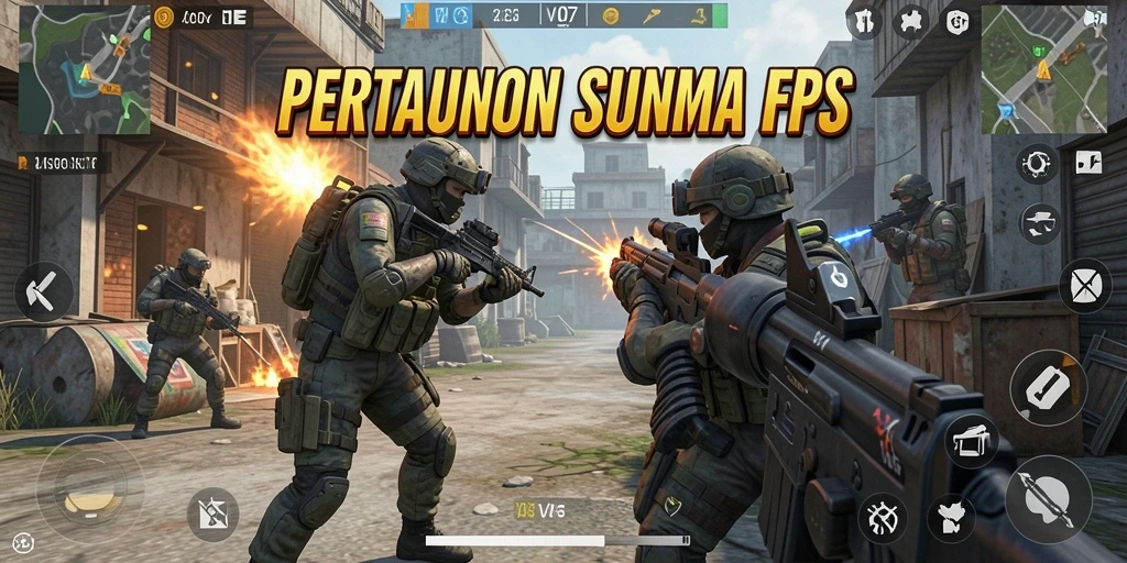 Tangkapan layar menampilkan aksi memukau dalam game FPS V07.