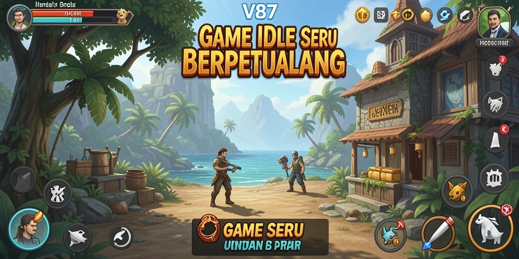 Screenshot utama V87 menampilkan gameplay yang menarik dan santai dari genre Idle.