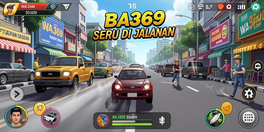Tampilan gameplay menegangkan dari WA369 saat balapan di trek yang menantang.