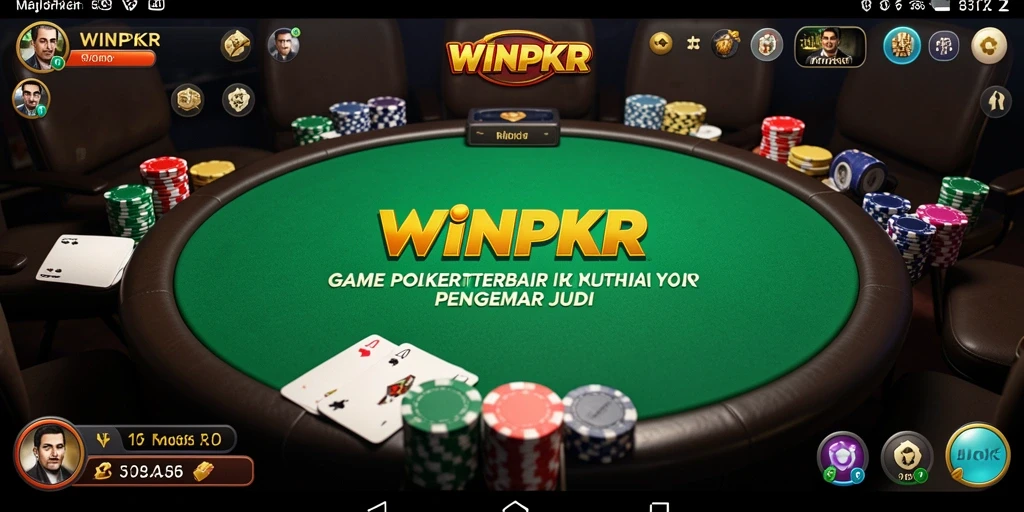 Screenshot utama WINPKR menampilkan gameplay intens di meja Poker.